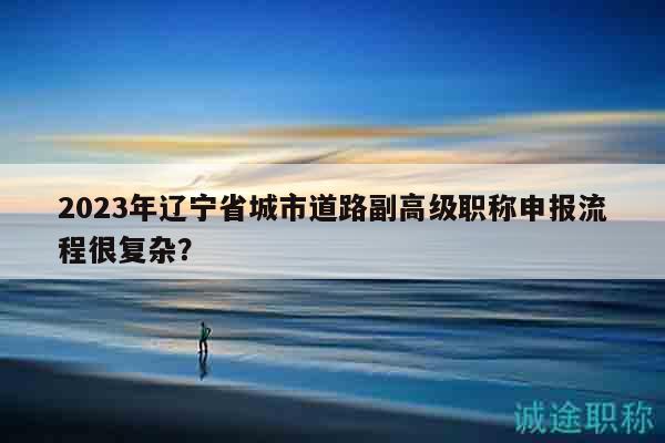 2023年辽宁省城市道路副高级职称申报流程很复杂？