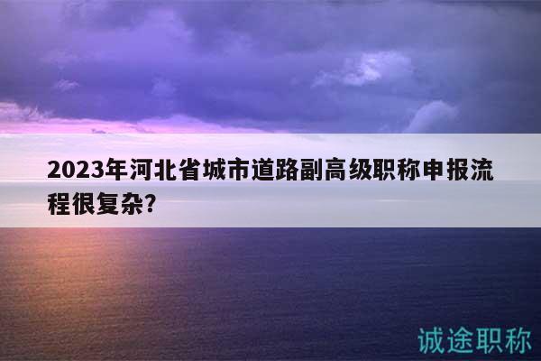 2023年河北省城市道路副高级职称申报流程很复杂？