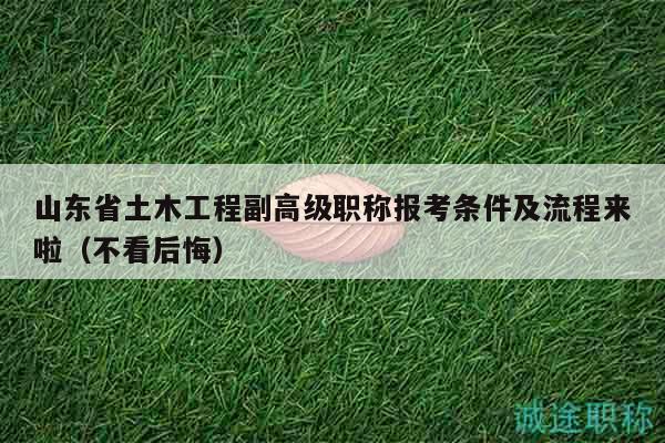 山东省土木工程副高级职称报考条件及流程来啦（不看后悔）