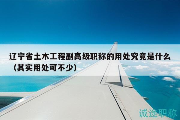 辽宁省土木工程副高级职称的用处究竟是什么（其实用处可不少）