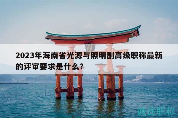2023年海南省光源与照明副高级职称最新的评审要求是什么？