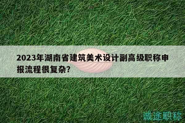 2023年湖南省建筑美术设计副高级职称申报流程很复杂？