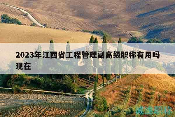 2023年江西省工程管理副高级职称有用吗现在