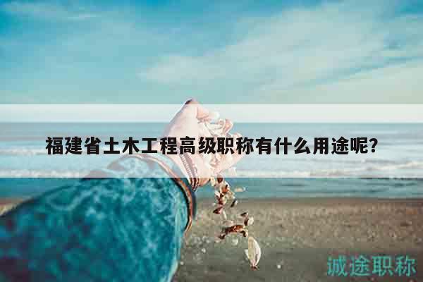 福建省土木工程高级职称有什么用途呢？
