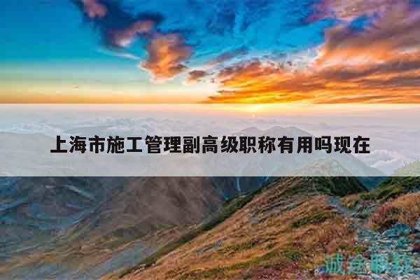 上海市施工管理副高级职称有用吗现在