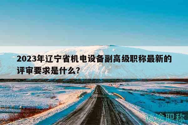 2023年辽宁省机电设备副高级职称最新的评审要求是什么？