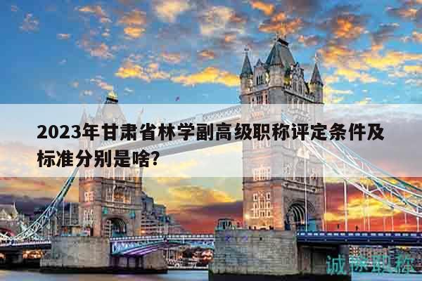 2023年甘肃省林学副高级职称评定条件及标准分别是啥？