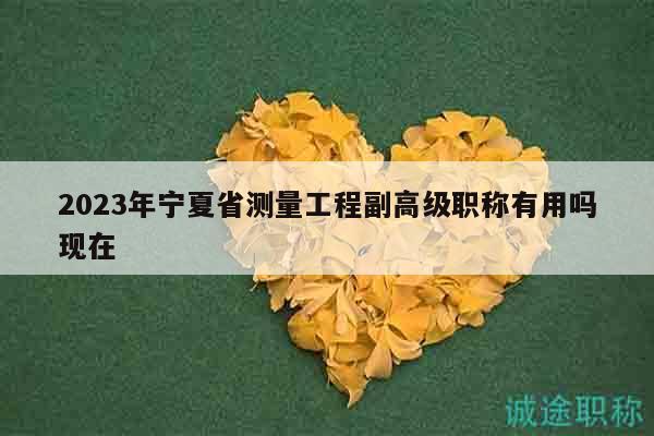 2023年宁夏省测量工程副高级职称有用吗现在