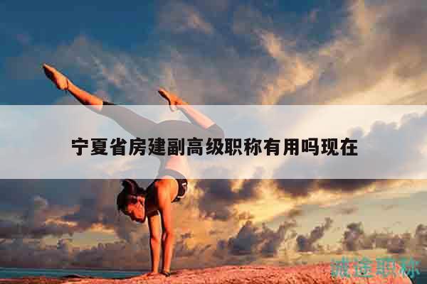 宁夏省房建副高级职称有用吗现在