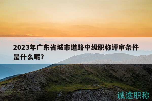 2023年广东省城市道路中级职称评审条件是什么呢？