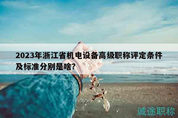 2023年浙江省机电设备高级职称评定条件及标准分别是啥？