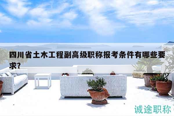 四川省土木工程副高级职称报考条件有哪些要求？