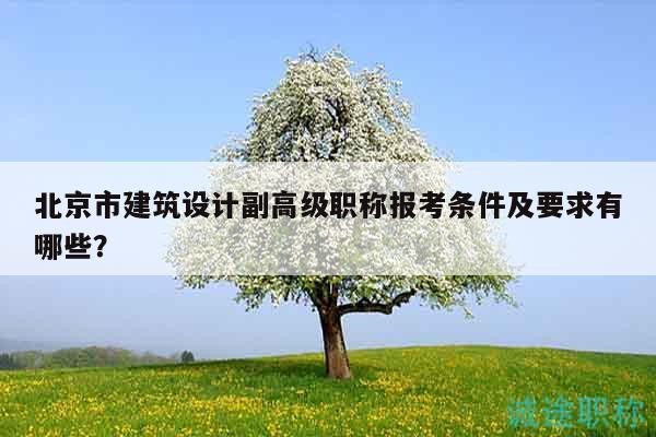 北京市建筑设计副高级职称报考条件及要求有哪些？