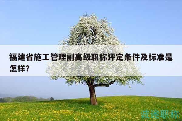 福建省施工管理副高级职称评定条件及标准是怎样？