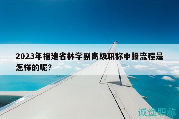 2023年福建省林学副高级职称申报流程是怎样的呢？