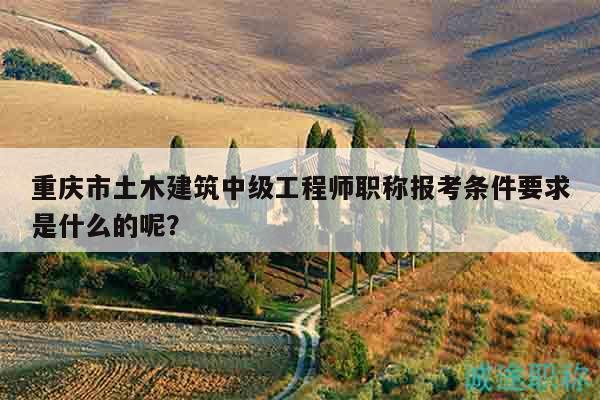 重庆市土木建筑中级工程师职称报考条件要求是什么的呢？