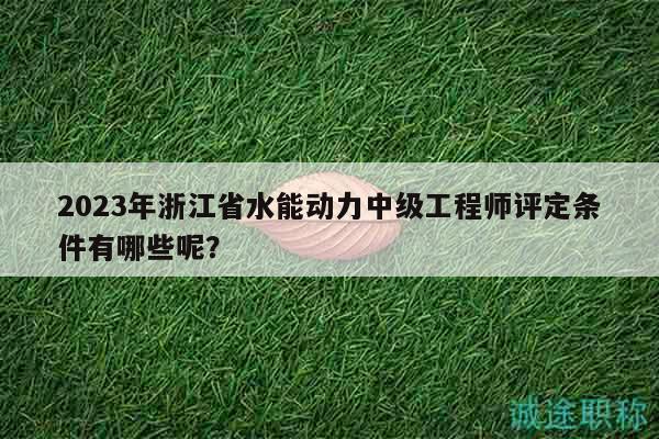 2023年浙江省水能动力中级工程师评定条件有哪些呢？