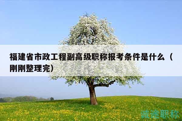 福建省市政工程副高级职称报考条件是什么（刚刚整理完）