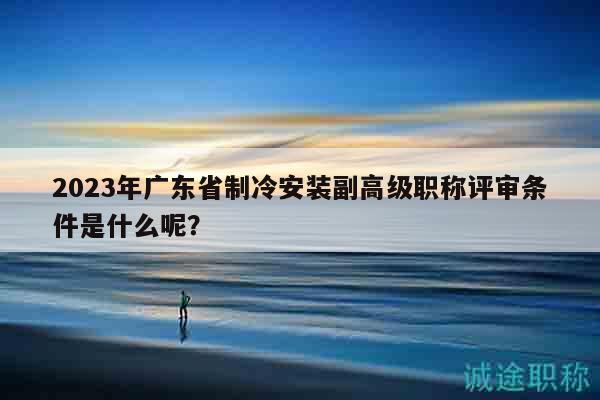 2023年广东省制冷安装副高级职称评审条件是什么呢？