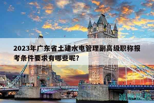 2023年广东省土建水电管理副高级职称报考条件要求有哪些呢？