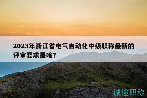 2023年浙江省电气自动化中级职称最新的评审要求是啥？