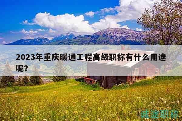 2023年重庆暖通工程高级职称有什么用途呢？