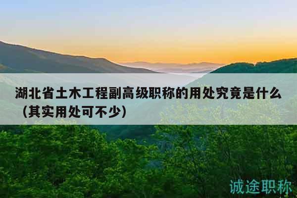 湖北省土木工程副高级职称的用处究竟是什么（其实用处可不少）