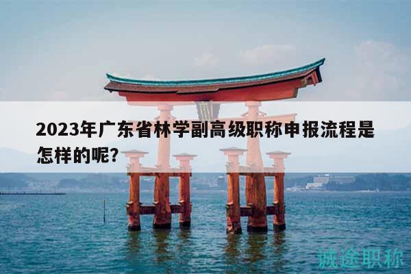 2023年广东省林学副高级职称申报流程是怎样的呢？