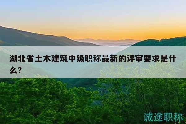 湖北省土木建筑中级职称最新的评审要求是什么？