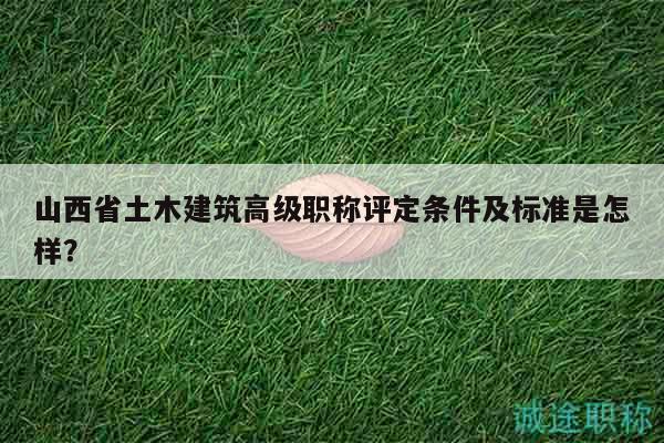 山西省土木建筑高级职称评定条件及标准是怎样？
