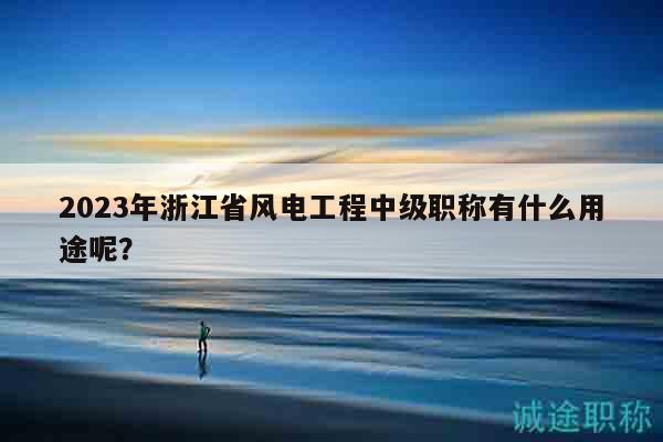 2023年浙江省风电工程中级职称有什么用途呢？