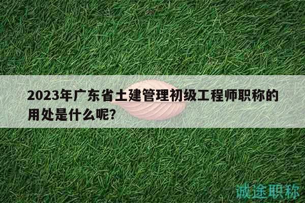 2023年广东省土建管理初级工程师职称的用处是什么呢？
