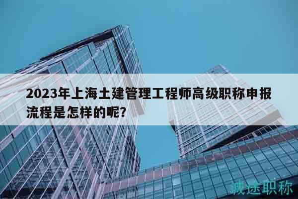 2023年上海土建管理工程师高级职称申报流程是怎样的呢？