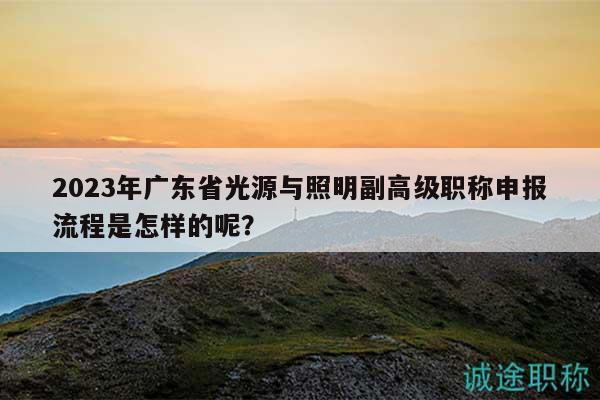 2023年广东省光源与照明副高级职称申报流程是怎样的呢？