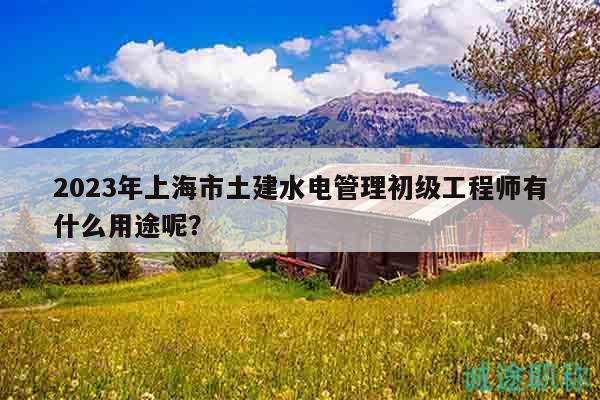 2023年上海市土建水电管理初级工程师有什么用途呢？