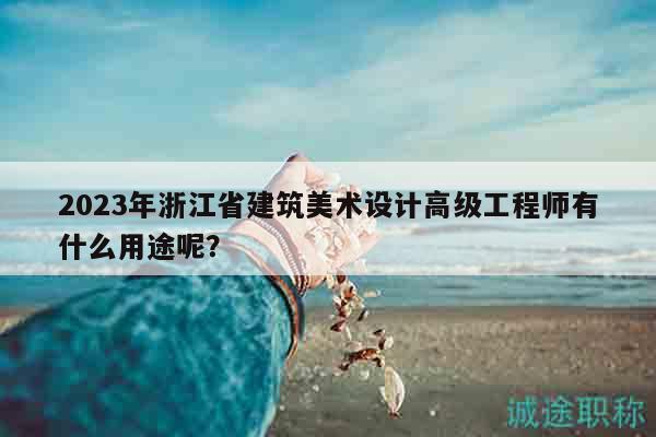 2023年浙江省建筑美术设计高级工程师有什么用途呢？