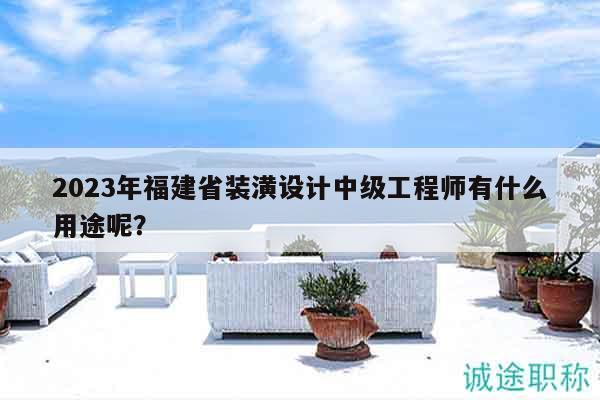 2023年福建省装潢设计中级工程师有什么用途呢？