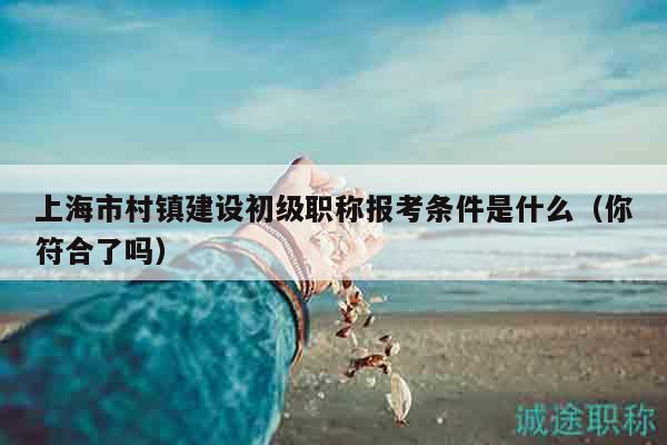 上海市村镇建设初级职称报考条件是什么（你符合了吗）