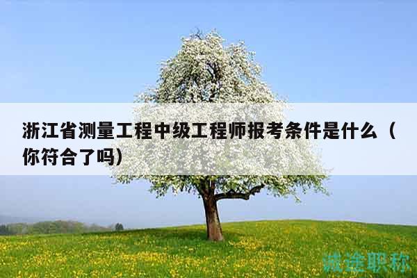 浙江省测量工程中级工程师报考条件是什么（你符合了吗）