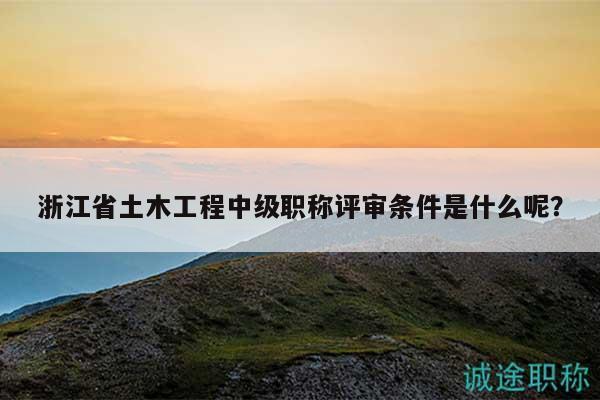浙江省土木工程中级职称评审条件是什么呢？