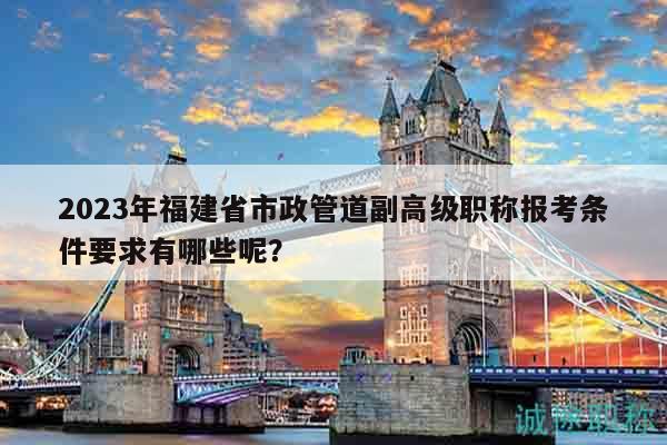 2023年福建省市政管道副高级职称报考条件要求有哪些呢？
