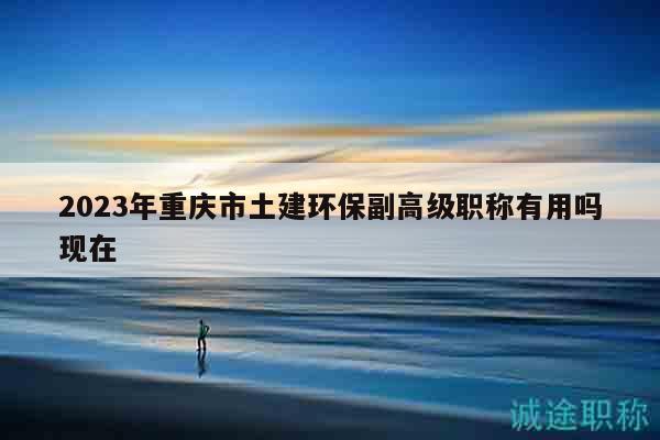2023年重庆市土建环保副高级职称有用吗现在