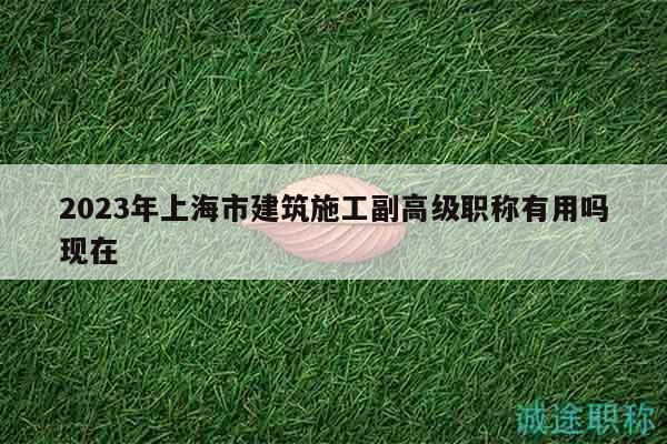2023年上海市建筑施工副高级职称有用吗现在