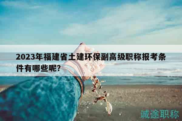 2023年福建省土建环保副高级职称报考条件有哪些呢？