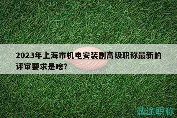 2023年上海市机电安装副高级职称最新的评审要求是啥？