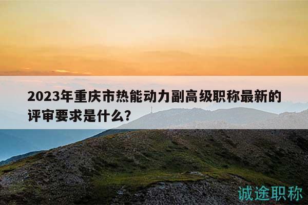 2023年重庆市热能动力副高级职称最新的评审要求是什么？