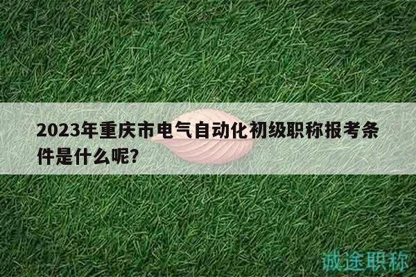 2023年重庆市电气自动化初级职称报考条件是什么呢？