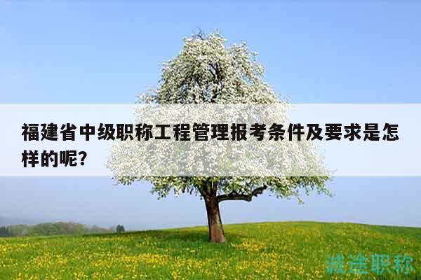 福建省中级职称工程管理报考条件及要求是怎样的呢？
