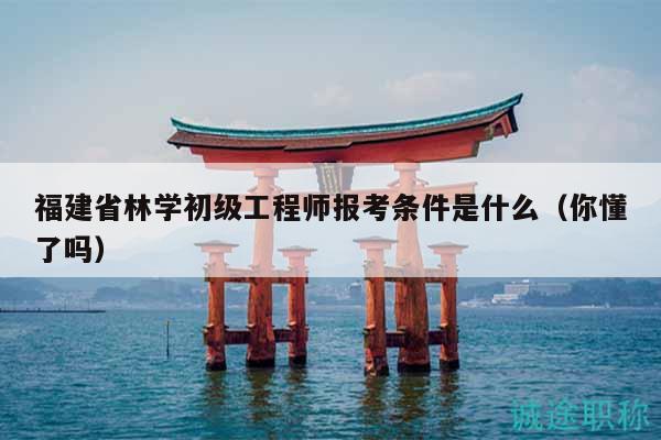 福建省林学初级工程师报考条件是什么（你懂了吗）
