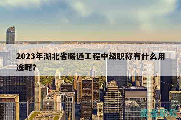 2023年湖北省暖通工程中级职称有什么用途呢？